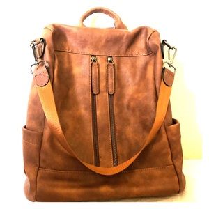 Thief-proof Leather Shoulder Bag/Backpack 🤎🧡